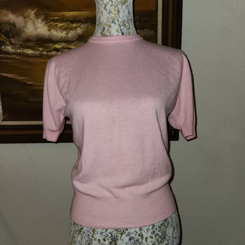 1950s Orlon Short Sleeve Sweater By Vardi